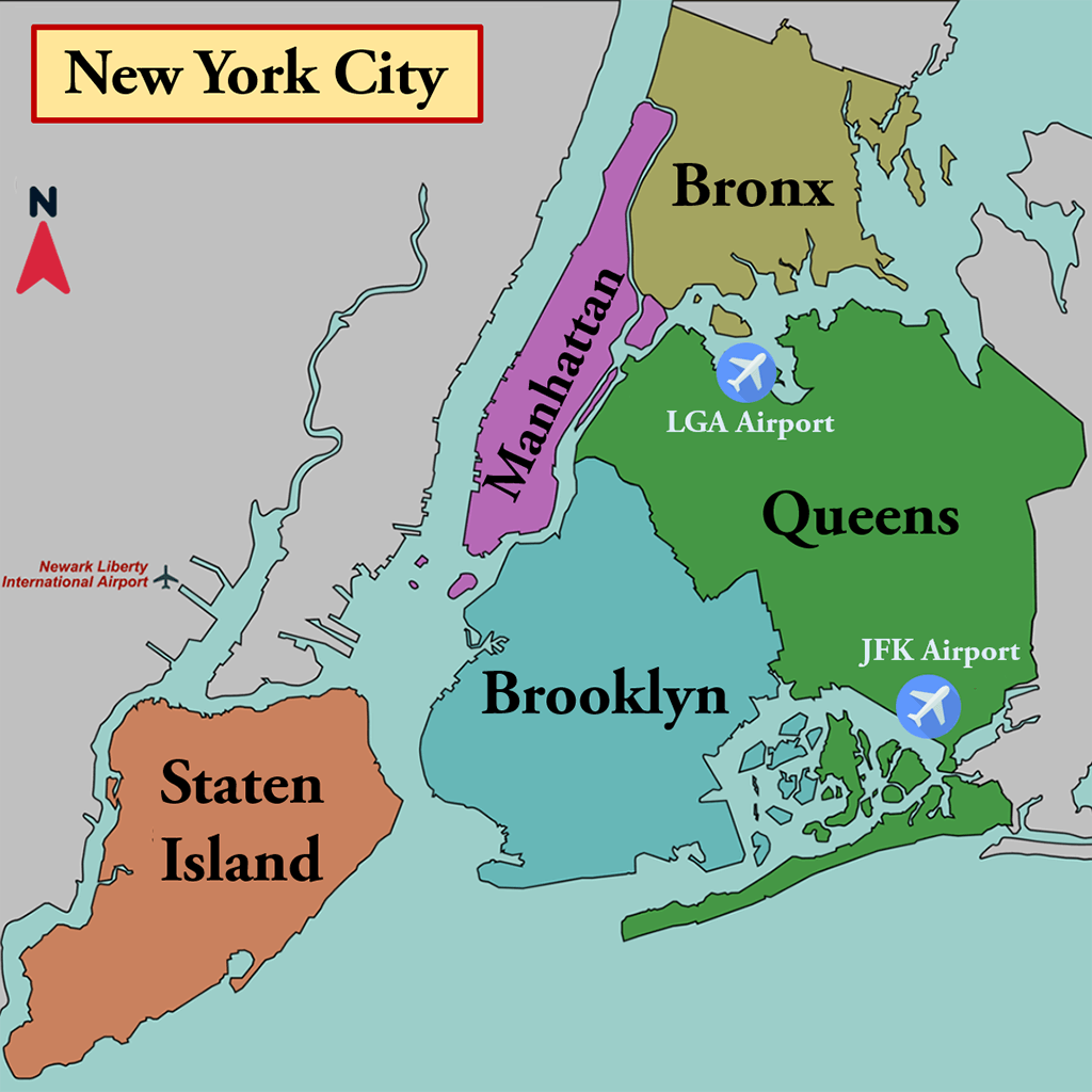 紐約自由行必知 - 紐約市 5 大行政區：曼哈頓 (Manhattan)、布魯克林 (Brooklyn)、皇后區 (Queens)、布朗克斯 (Bronx) 和史泰登島 (Staten Island)