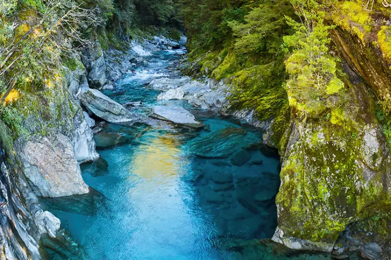 9-12 Blue Pools Fox Glacier 到 Wanaka 景點推薦 4-7) Blue Pools (藍池)